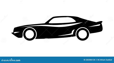 Side View Car Silhouette Icon. Stock Vector - Illustration of icon ...