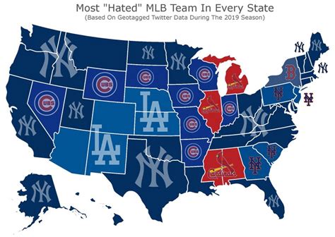 New Map Shows The Most Hated Major League Baseball Teams In Each State This Season - BroBible