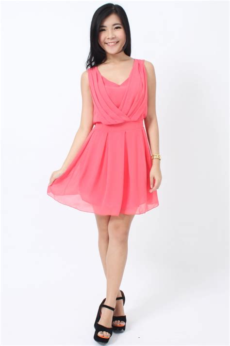 Pleated Criss-Cross Dress - The Label Junkie