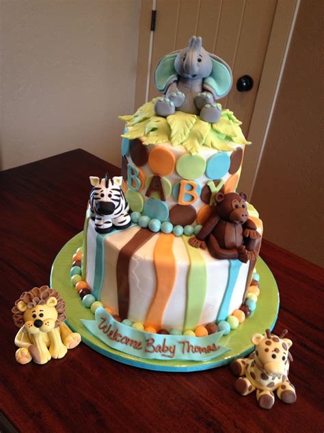 Decadent Designs: Jungle Animal Baby Shower Cake