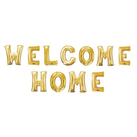 Buchstaben-Girlande Folienballons Welcome Home (Gold)