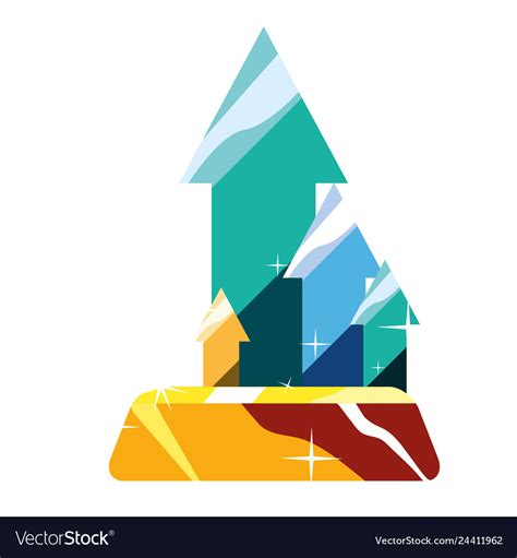 Growth arrows chart Royalty Free Vector Image - VectorStock