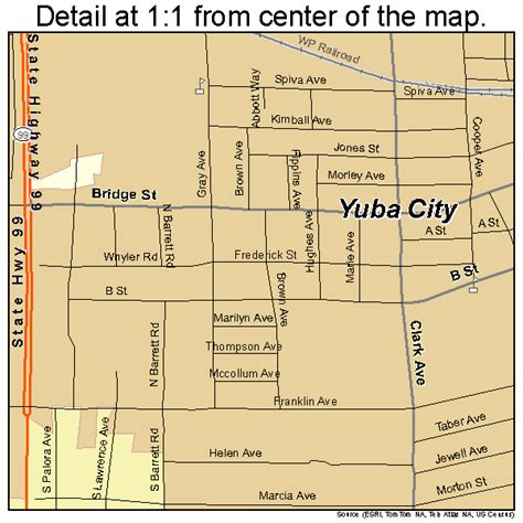 Yuba City California Street Map 0686972