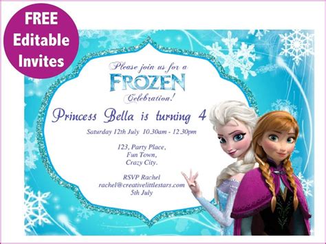 Frozen+Free+Printable+Invitations+Templates | Frozen party invitations, Free frozen invitations ...