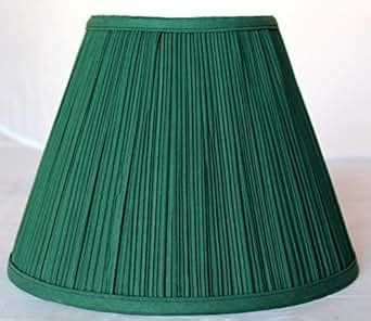 16"W Green Pleated Lamp Shade Mushroom Pleat Fabric Lampshade White Hardback Liner USA Made ...