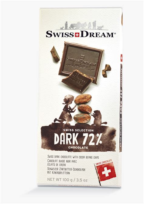 72% Dark Chocolate Bar - Swiss Dream Chocolate Bar, HD Png Download - kindpng