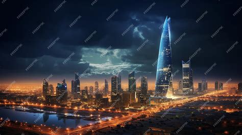 Premium Photo | Beautiful city at night kingdom of Saudi Arabia ...