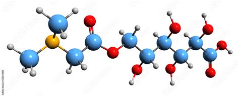 3D image of Pangamic acid skeletal formula - molecular chemical structure of dimethylglycine d ...