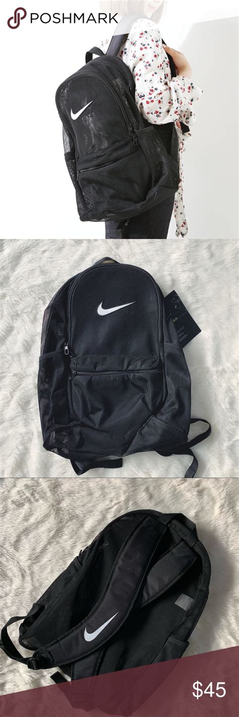 Nike Black Mesh Backpack | Black nikes, Black mesh, Mesh backpack