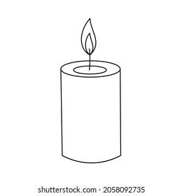 Burning Candle Outline Vector Icon Stock Vector (Royalty Free) 2058092735 | Shutterstock