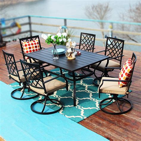 MF Studio Outdoor Patio 60 inch Rectangular Dining Table and Bistro ...