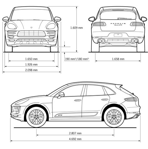 Porsche Blueprints - Download free blueprint for 3D modeling