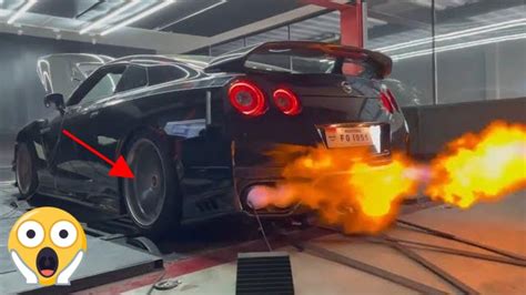 Flame-Spitting Nissan GTR R35