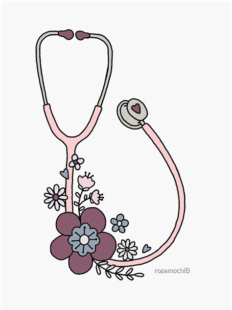 "Pink Nursing Stethoscope " Sticker by rosemochi8 | Redbubble