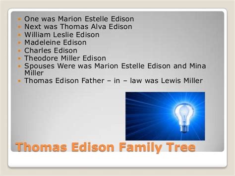 Thomas Edison Family Tree