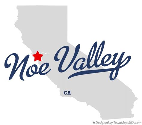 Map of Noe Valley, CA, California