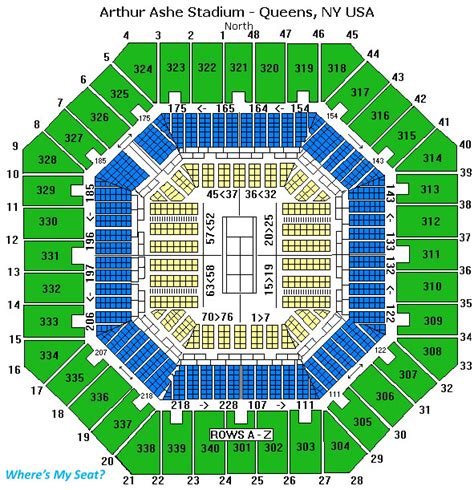 Arthur Ashe Stadium, Queens NY | Seating Chart View