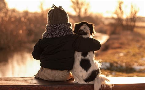 child, Dog, Friends, Hug, Mood Wallpapers HD / Desktop and Mobile Backgrounds