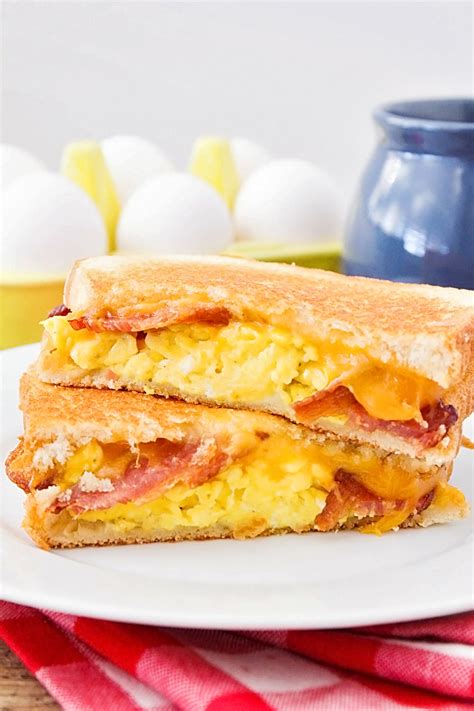 Bacon and Egg Grilled Cheese Sandwiches - The Baker Upstairs