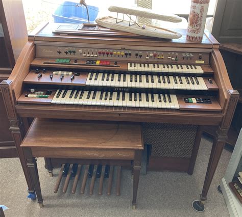 Yamaha Electone 3 Row Keyboard Organ with Bench