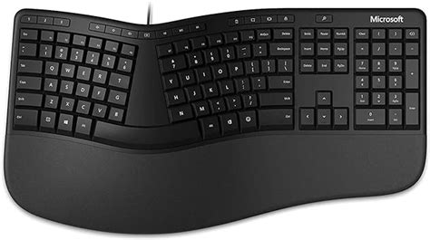 Amazon.com: Microsoft Ergonomic Keyboard - Black. Wired, Comfortable, Ergonomic Keyboard with ...