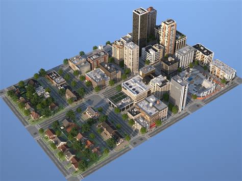 3d model city suburb