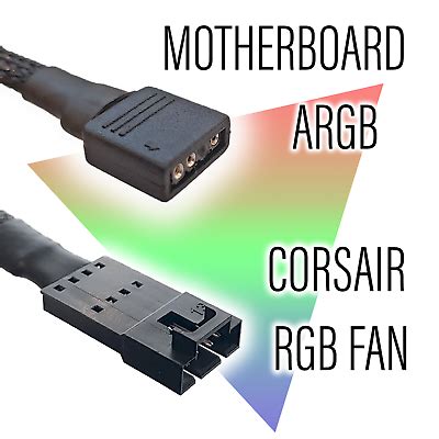 Motherboard Standard ARGB 3-pin 5V to Corsair RGB Fan Adapter | eBay