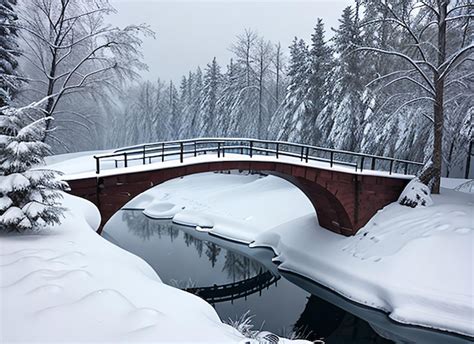 Premium AI Image | Winter bridge