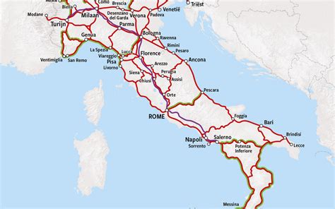 Italy Train Network Map
