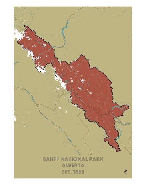 Banff National Park Map | National parks map, Banff national park, Glacier national park map