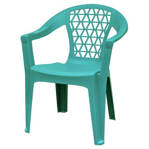 Adams Penza Outdoor Resin Stack Chair with Phone Holder, Plastic Patio Furniture, Teal – BrickSeek