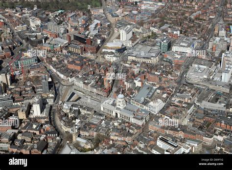 aerial view of Nottingham city centre, Nottingham Town Hall Stock Photo - Alamy