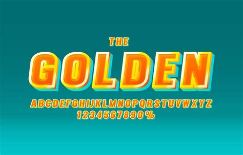 Premium Vector | Gold font and numbers set