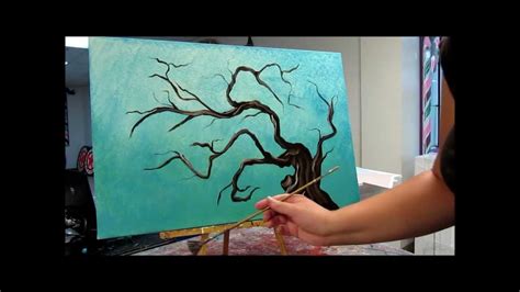 How to paint tree branches - Painting Tutorial - YouTube