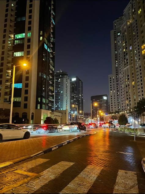 Dubai Streets at Night | City Lights, Cars, and Urban Charm