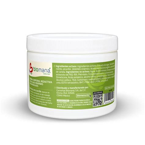 CREMA REDUCTIVA ALGAS MARINAS 400g – Biomaná