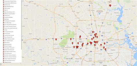 Houston Food Explorers: Houston Restaurants - Map for my Favorite ...