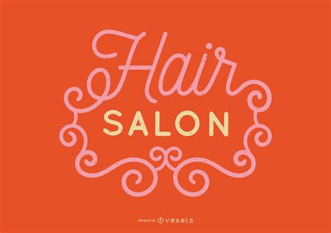 Hair Salon Lettering Badge Vector Download
