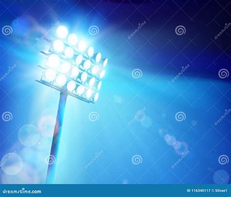 Stadium Floodlights. Vector Illustration. Stock Vector - Illustration ...