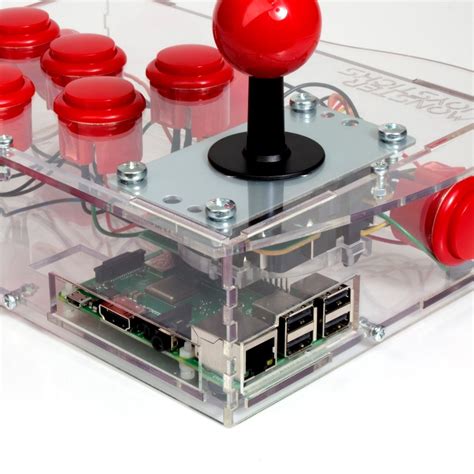 Clear BASIC Arcade Controller Kit for Raspberry Pi - Cherry Red