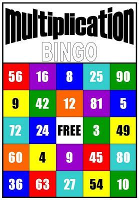 Multiplication BINGO Game Board