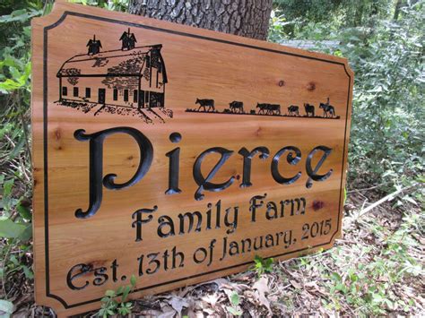 Personalized Family Name Sign Outdoor Farm Name Business Sign Cedar 2 ...