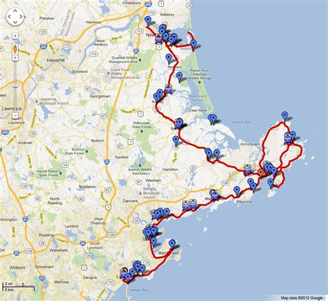 Google Map of the Essex Coastal Scenic Byway | Scenic byway, Byways, Scenic