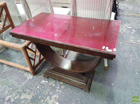 Lot - Glass Top Side Table