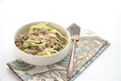 Sausage Alfredo with Zucchini Noodles - All Day I Dream About Food