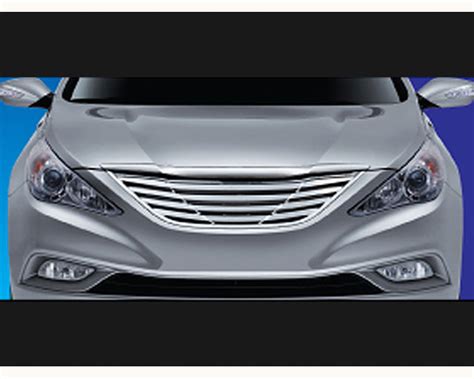 Quality Automotive Accessories 1-Piece Chrome Plated ABS plastic Billet Grille Overlay Hyundai ...