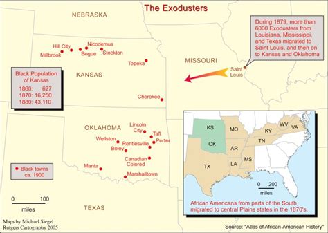 A map showing black towns and settlements in Kansas and Oklahoma in 1900. | DPLA