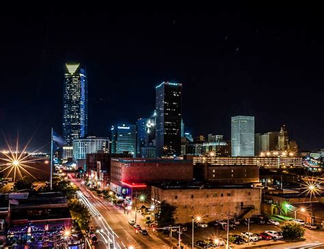 "Downtown Oklahoma City at Night" by Axiz | Redbubble