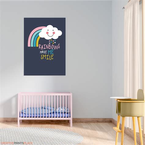 Nursery Cloud Print Cloud Art Rainbow Nursery Wall Art Cute | Etsy