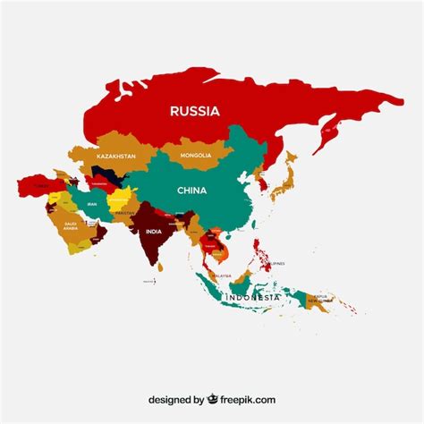 Asia Map Color